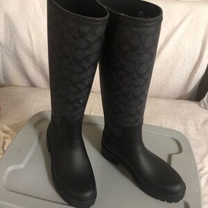 Coach Signature Rain Boots Tall